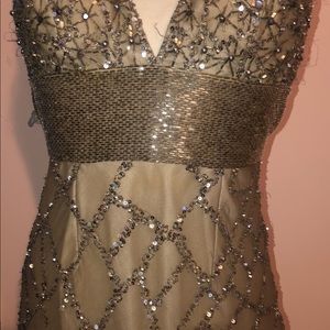 Scala Silver Cocktail Dress, Sz 8 Please Review All Pics No Returns Or Refunds